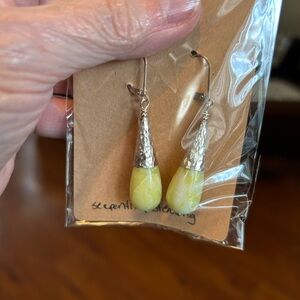 Serpentine sterling silver earrings